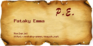 Pataky Emma névjegykártya